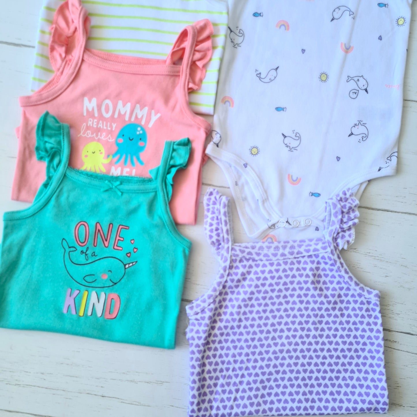 🐼 Pack 5 bodies algodón niña