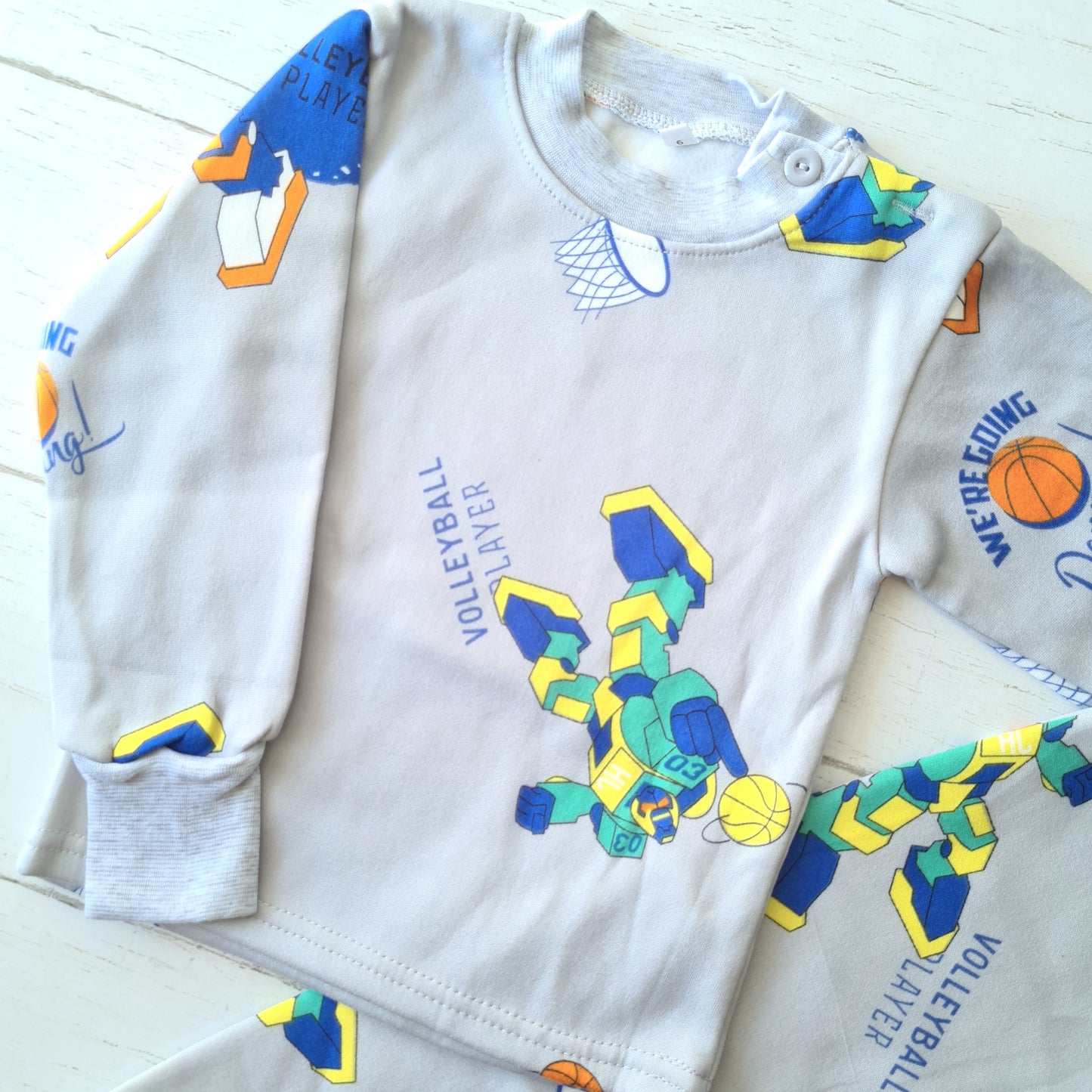 🐼 Pijama algodón plomo con estampados