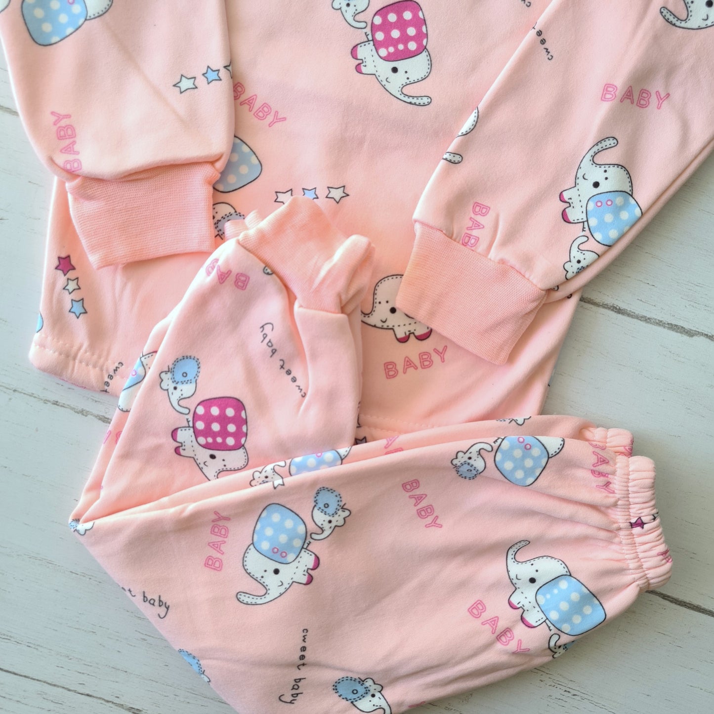 🐼 Pijama Algodón rosada con estampados
