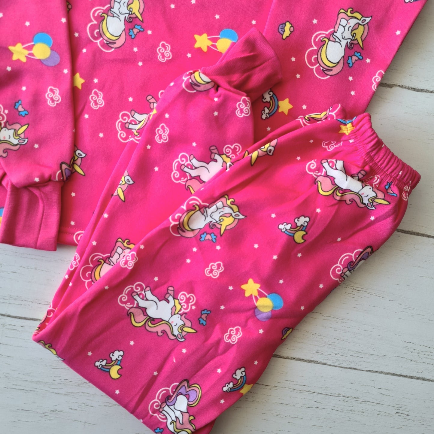 🐼 Pijama Algodón fuscia con estampados