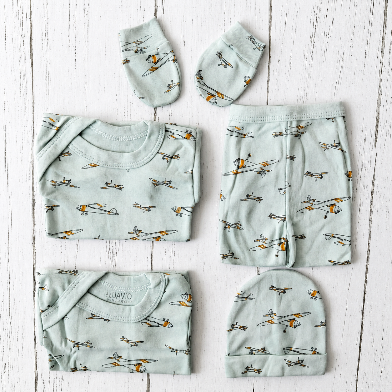 🐼Ajuar algodón estampado 5 piezas