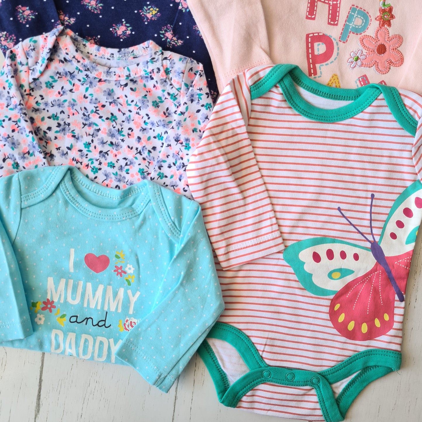 🐼 Pack 5 bodies algodón niña