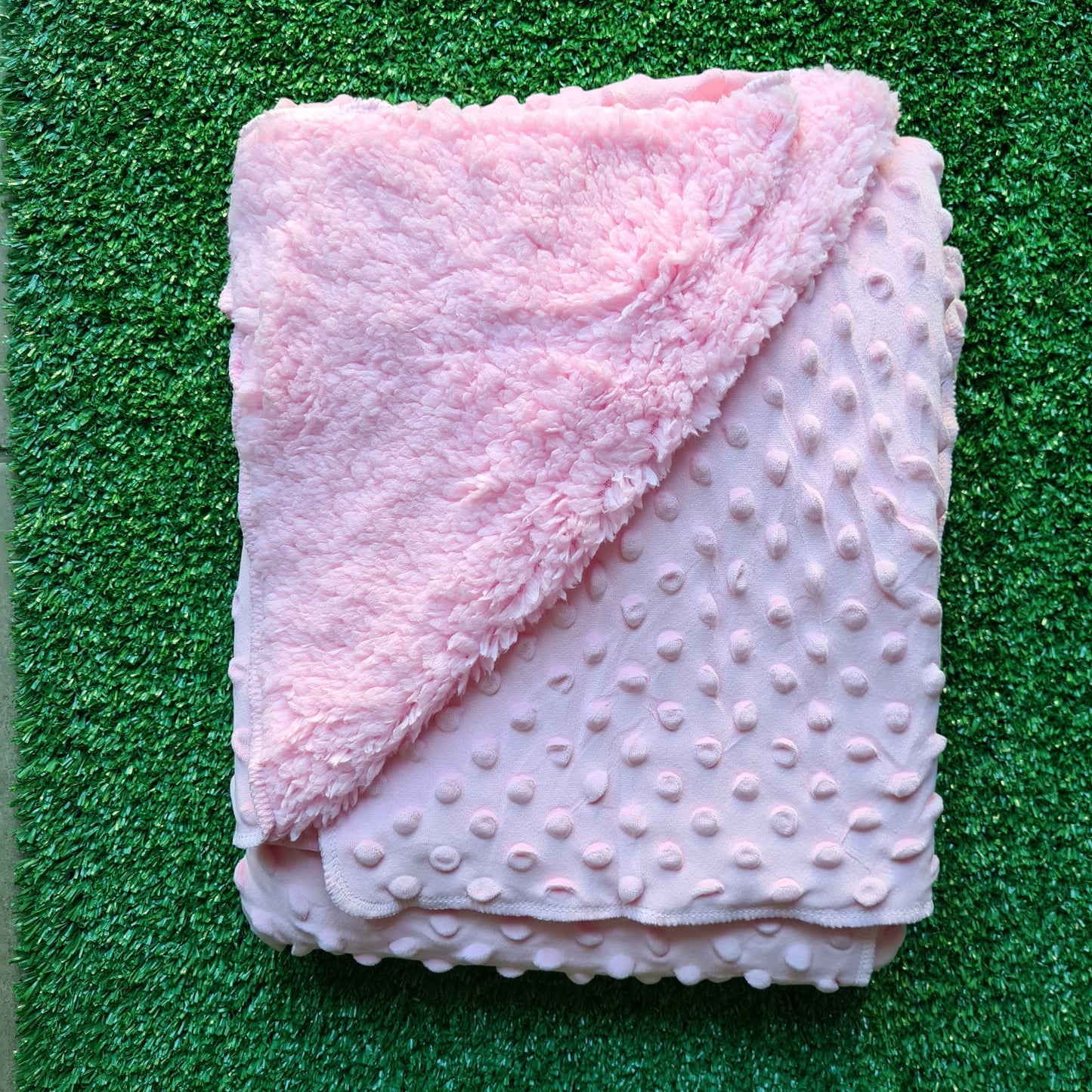 Manta 100% algodón para bebé - Modelito rosa con chiporro