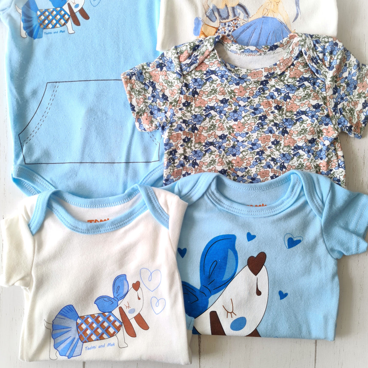 🐼 Pack 5 bodies algodón niña