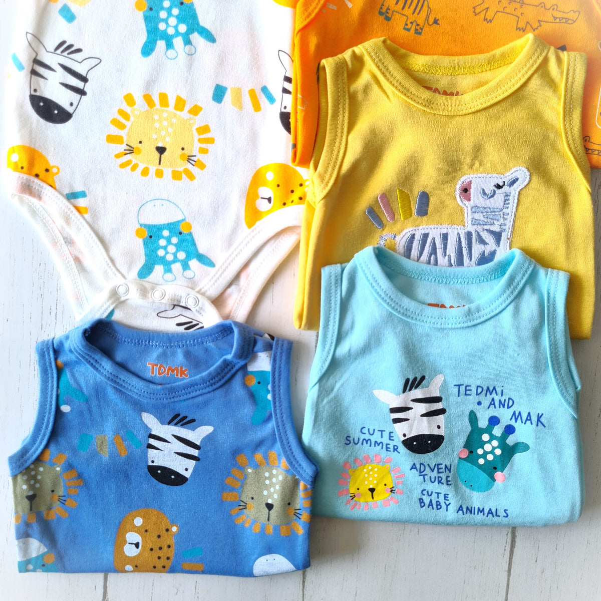 🐼 Pack 5 bodies algodón niño