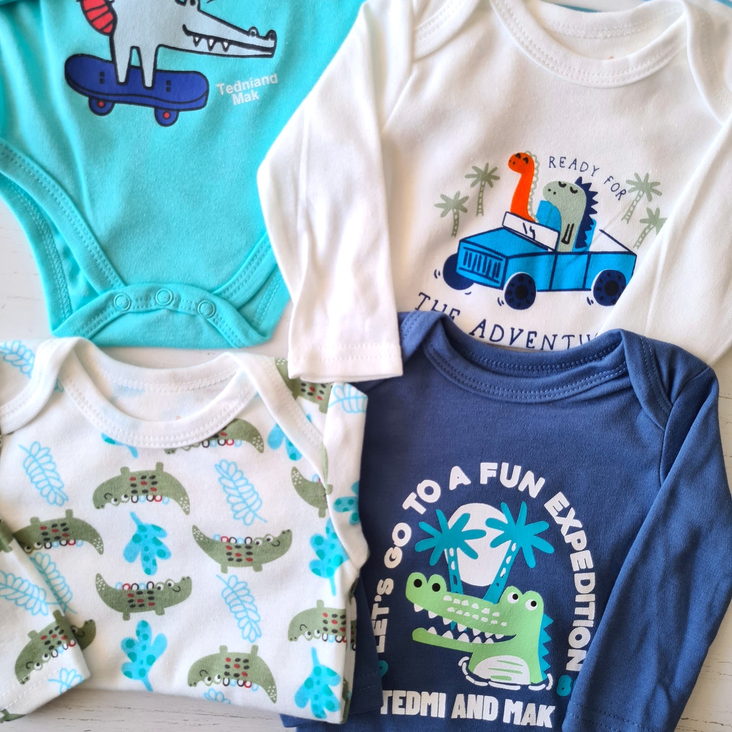 🐼 Pack 5 bodies algodón niño