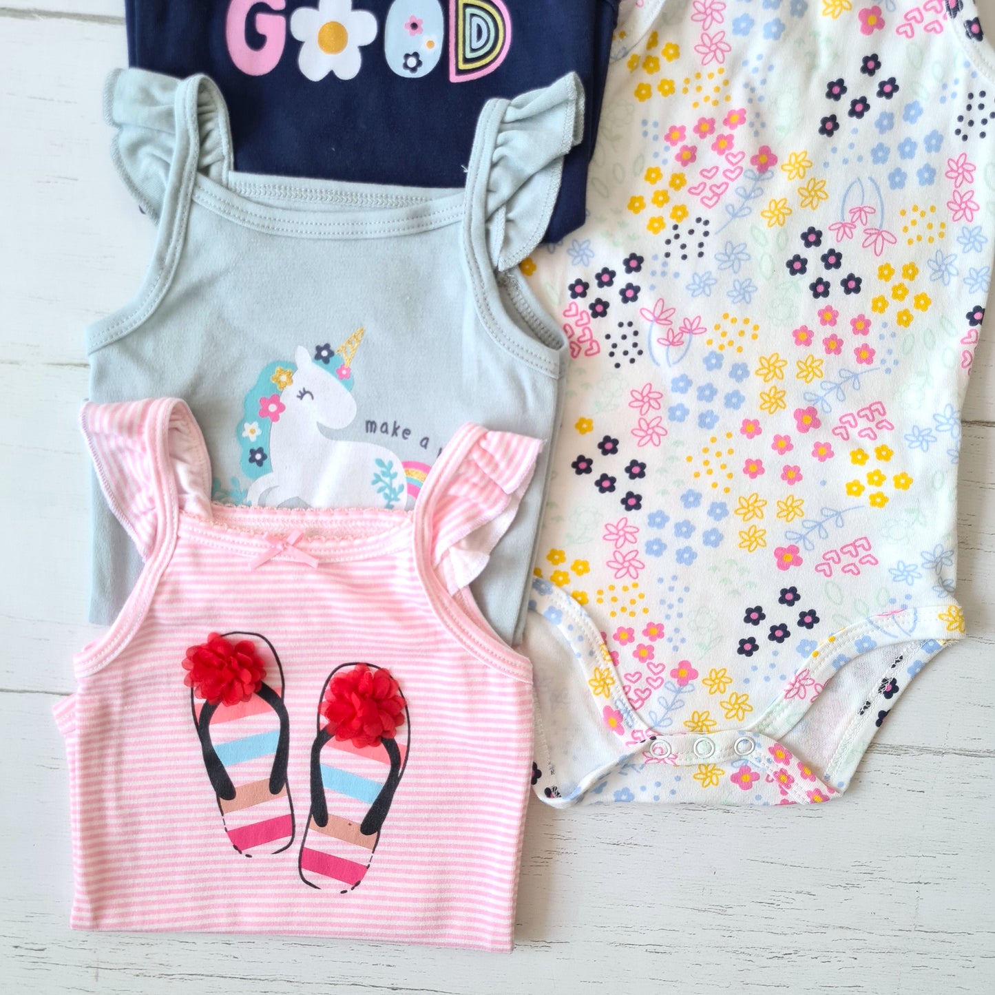 🐼 Pack 4 bodies algodón niña