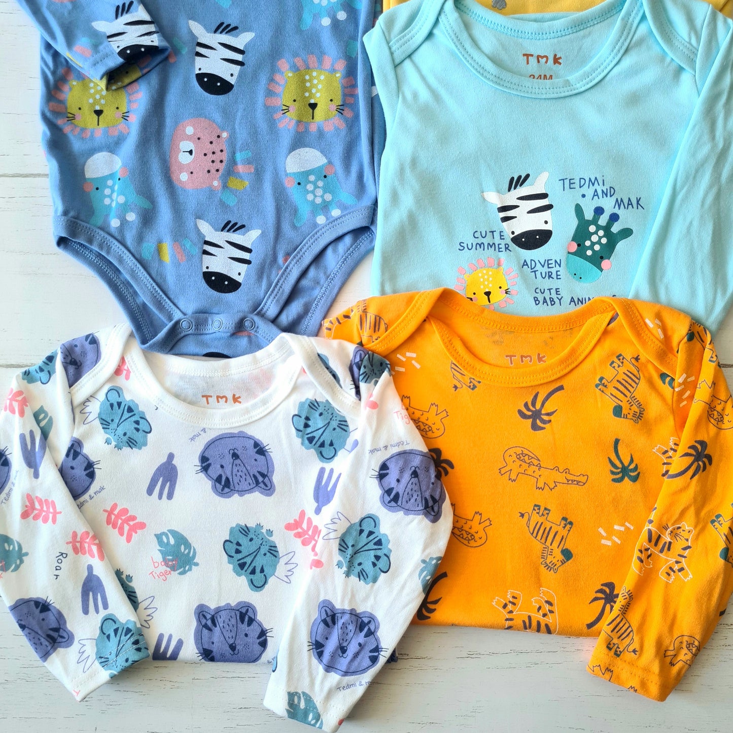 🐼 Pack 5 bodies algodón niño