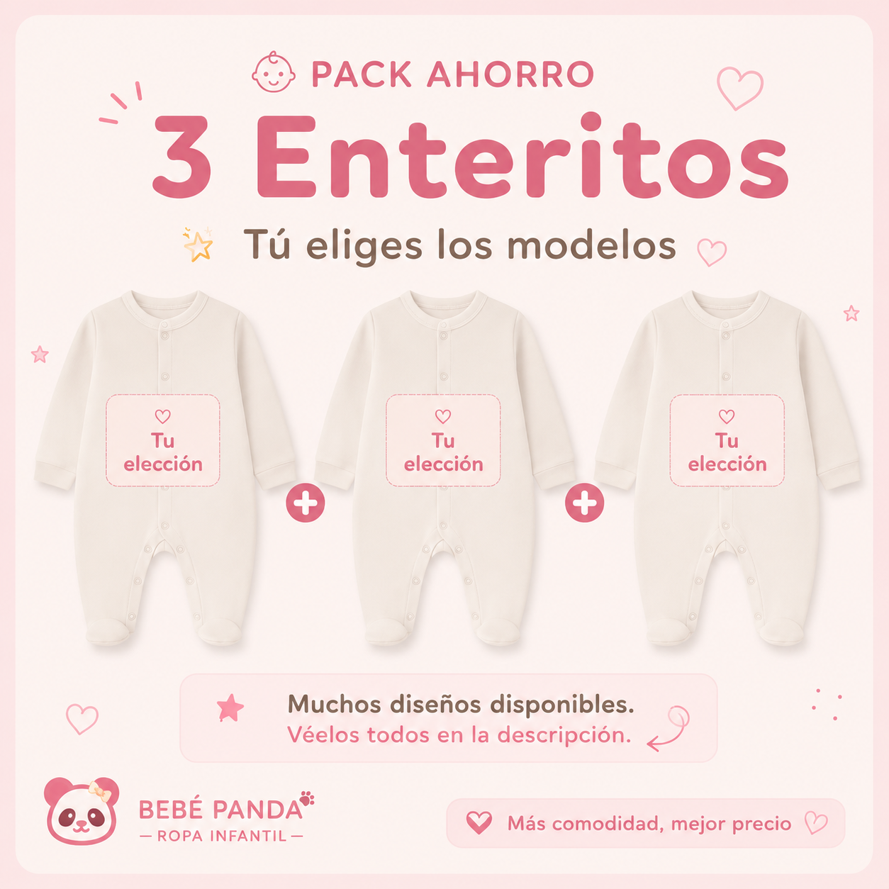 👶 Pack Ahorro 3 Enteritos – Más comodidad, mejor precio