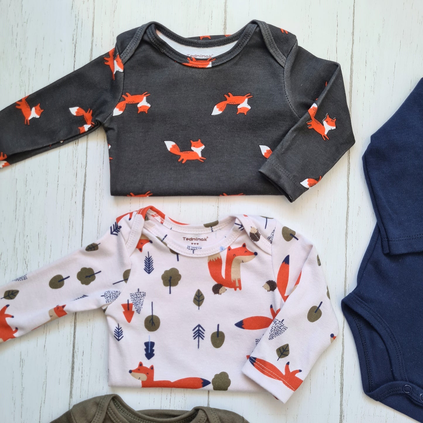 🐼 Pack 5 bodies algodón niño