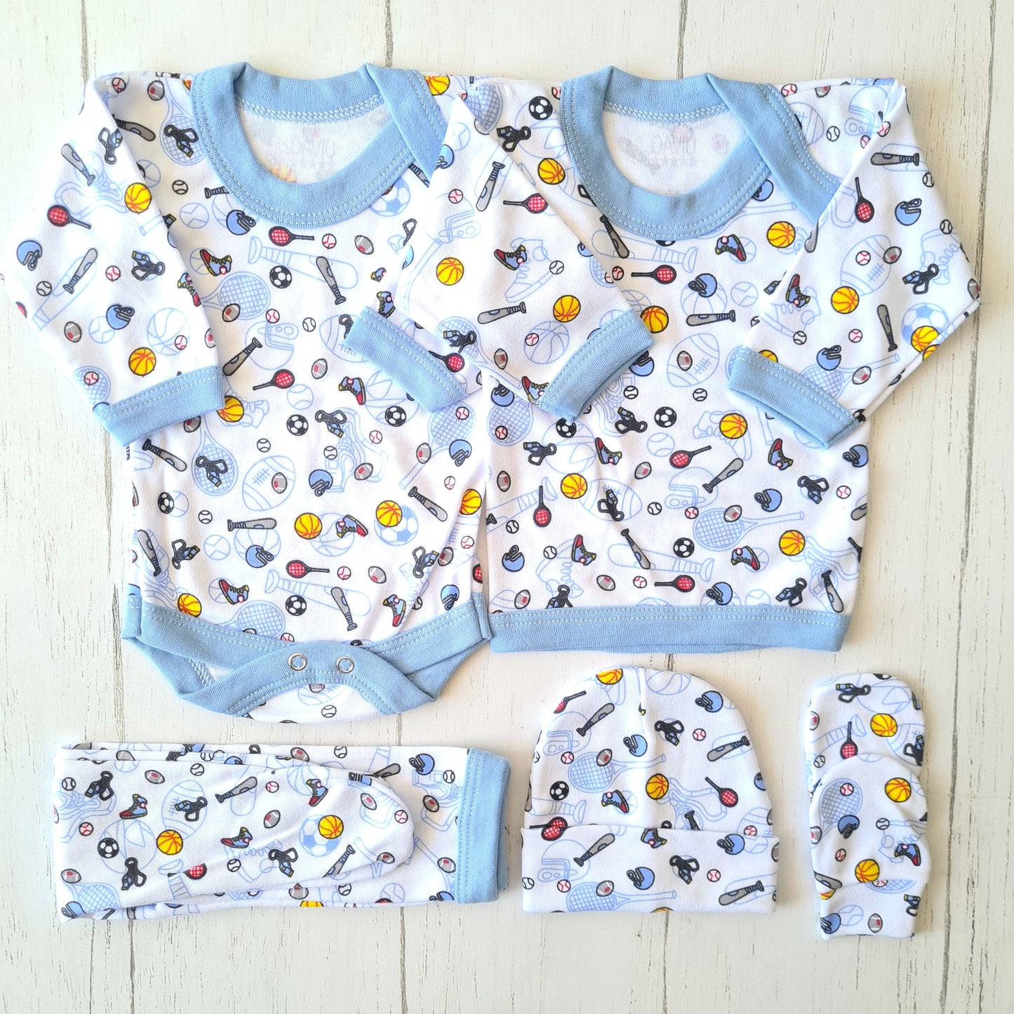 🐼 Ajuar algodón estampado 5 piezas
