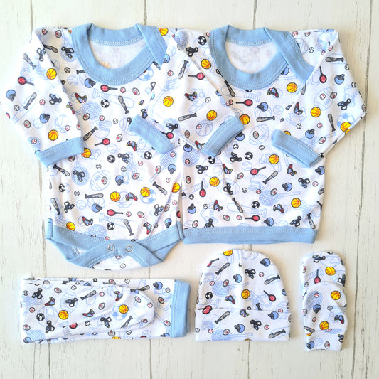🐼 Ajuar algodón estampado 5 piezas