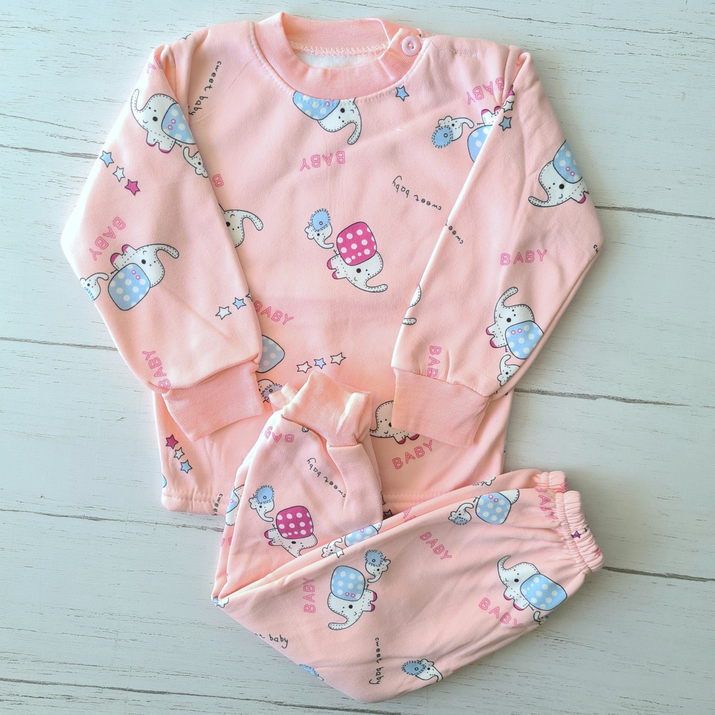 🐼 Pijama Algodón rosada con estampados