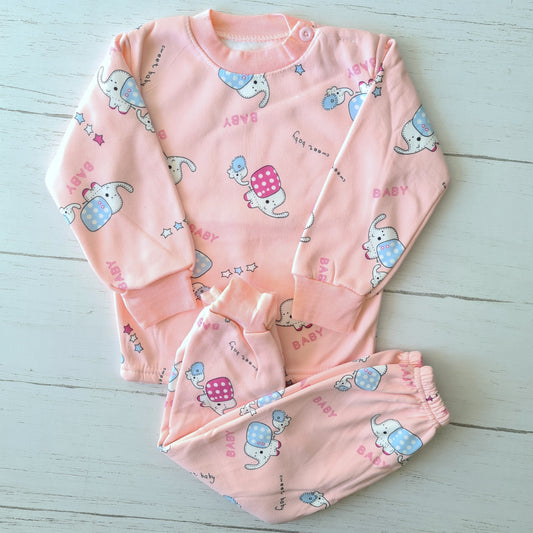 🐼 Pijama Algodón rosada con estampados