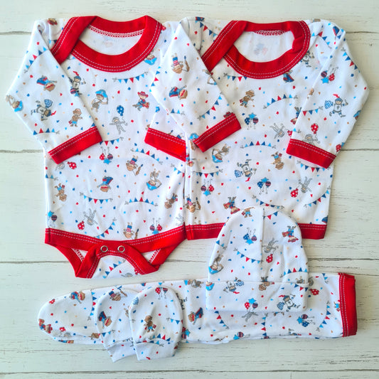 🐼 Ajuar algodón estampado 5 piezas