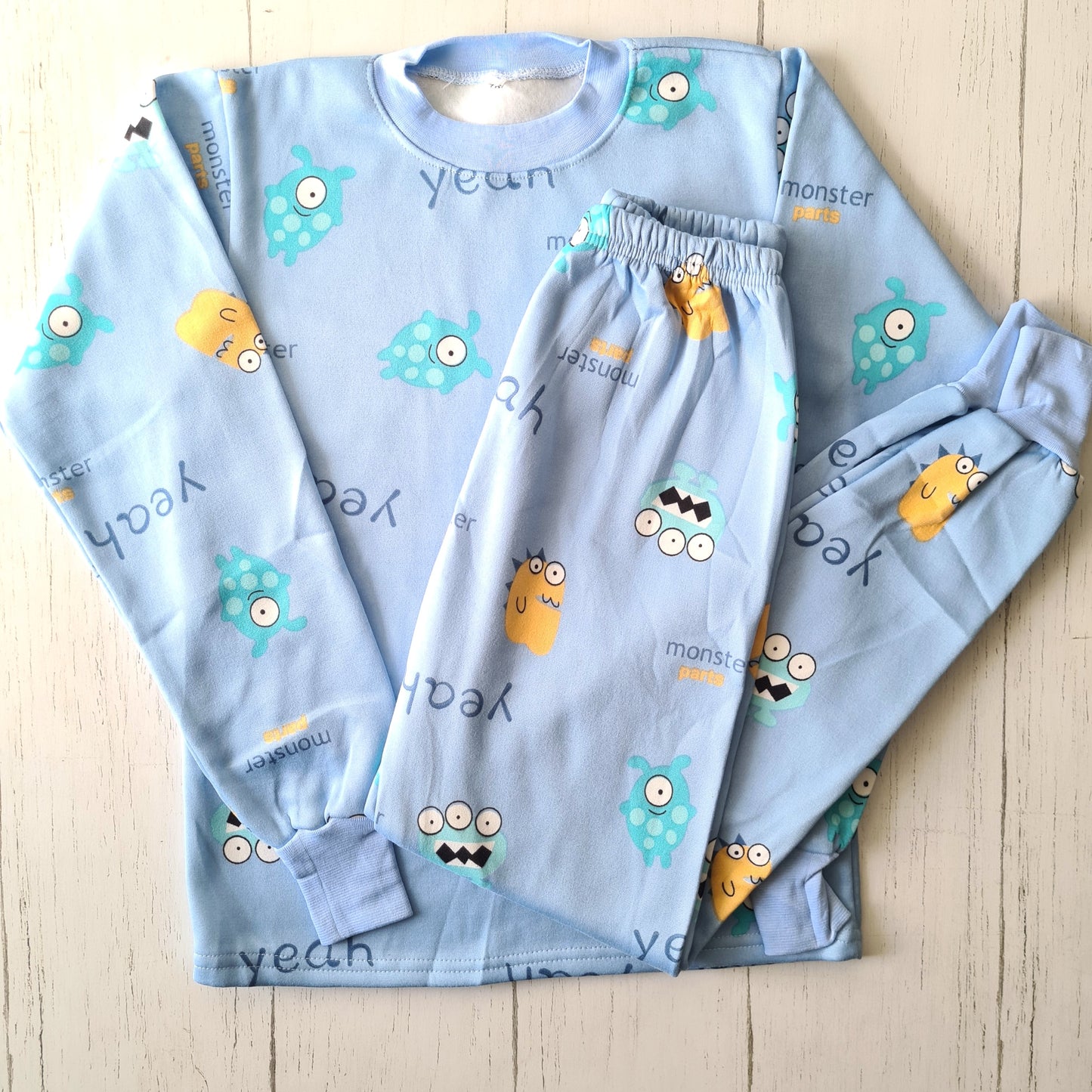 🐼 Pijama algodón azul con estampados
