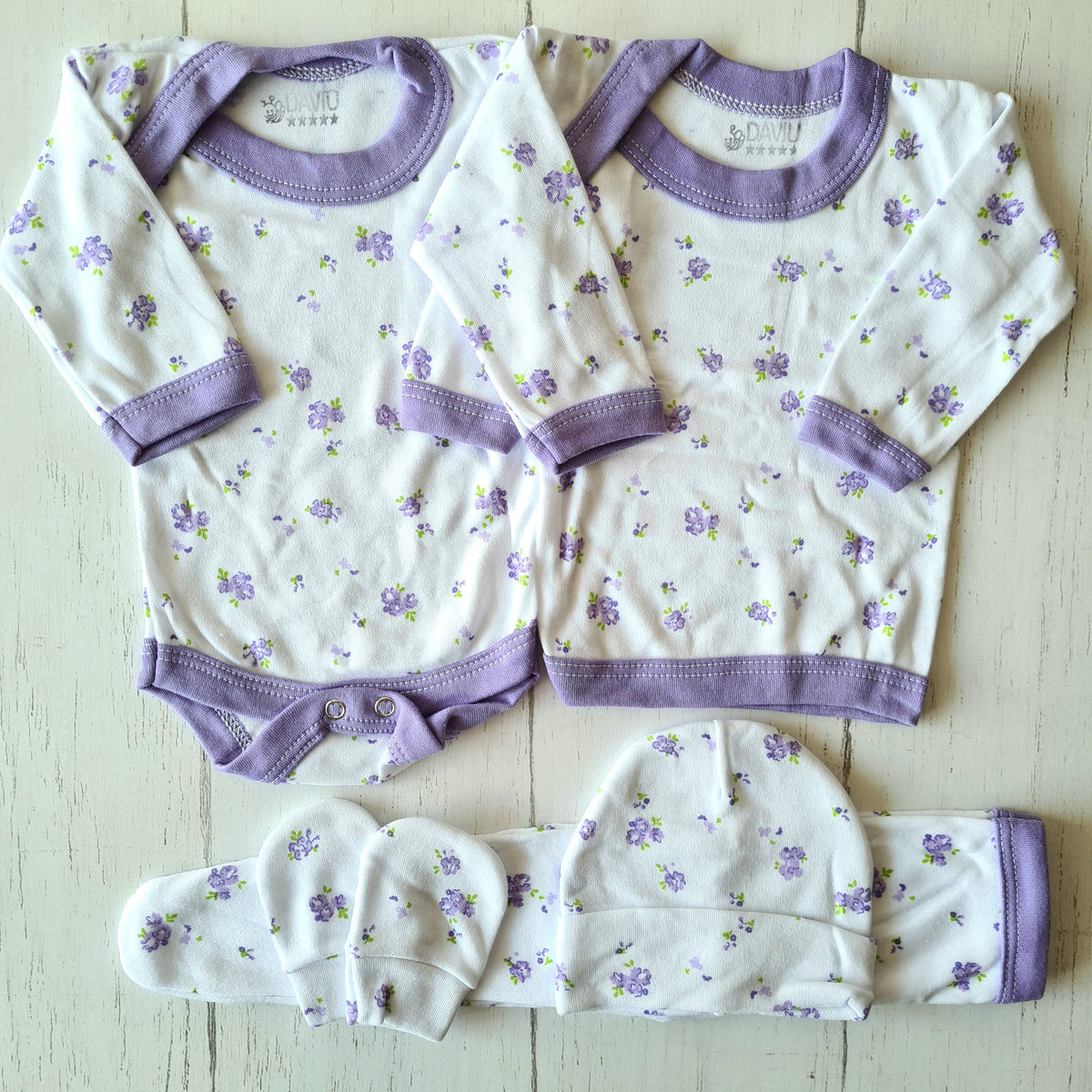🐼 Ajuar Algodon Estampado 5 Piezas Copia