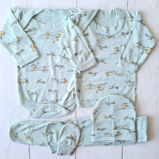 🐼Ajuar algodón estampado 5 piezas