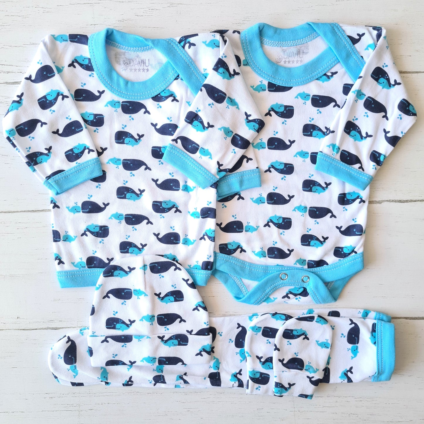 🐼 Ajuar algodón estampado 5 piezas