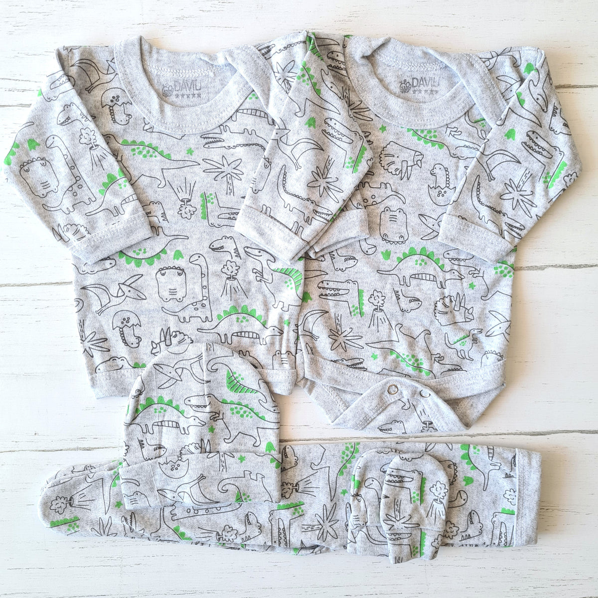 🐼 Ajuar algodón estampado 5 piezas