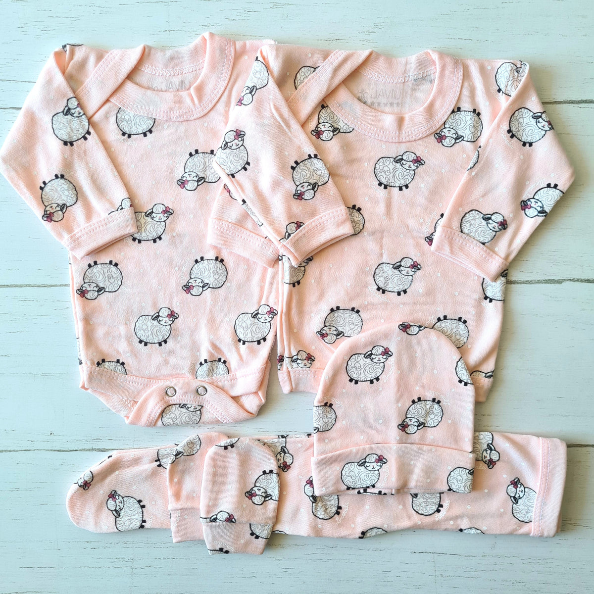 🐼 Ajuar Algodon Estampado 5 Piezas 3