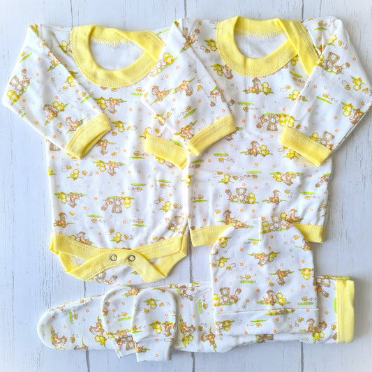 🐼 Ajuar algodón estampado 5 piezas