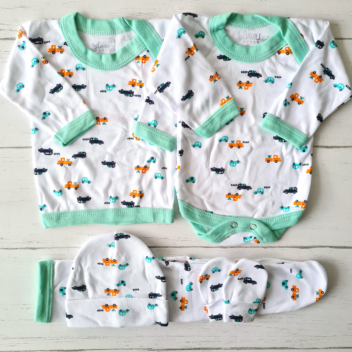 🐼 Ajuar algodón estampado 5 piezas