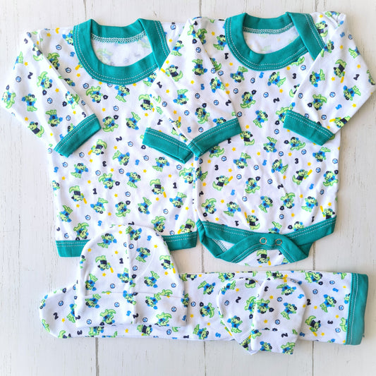 🐼 Ajuar algodón estampado 5 piezas