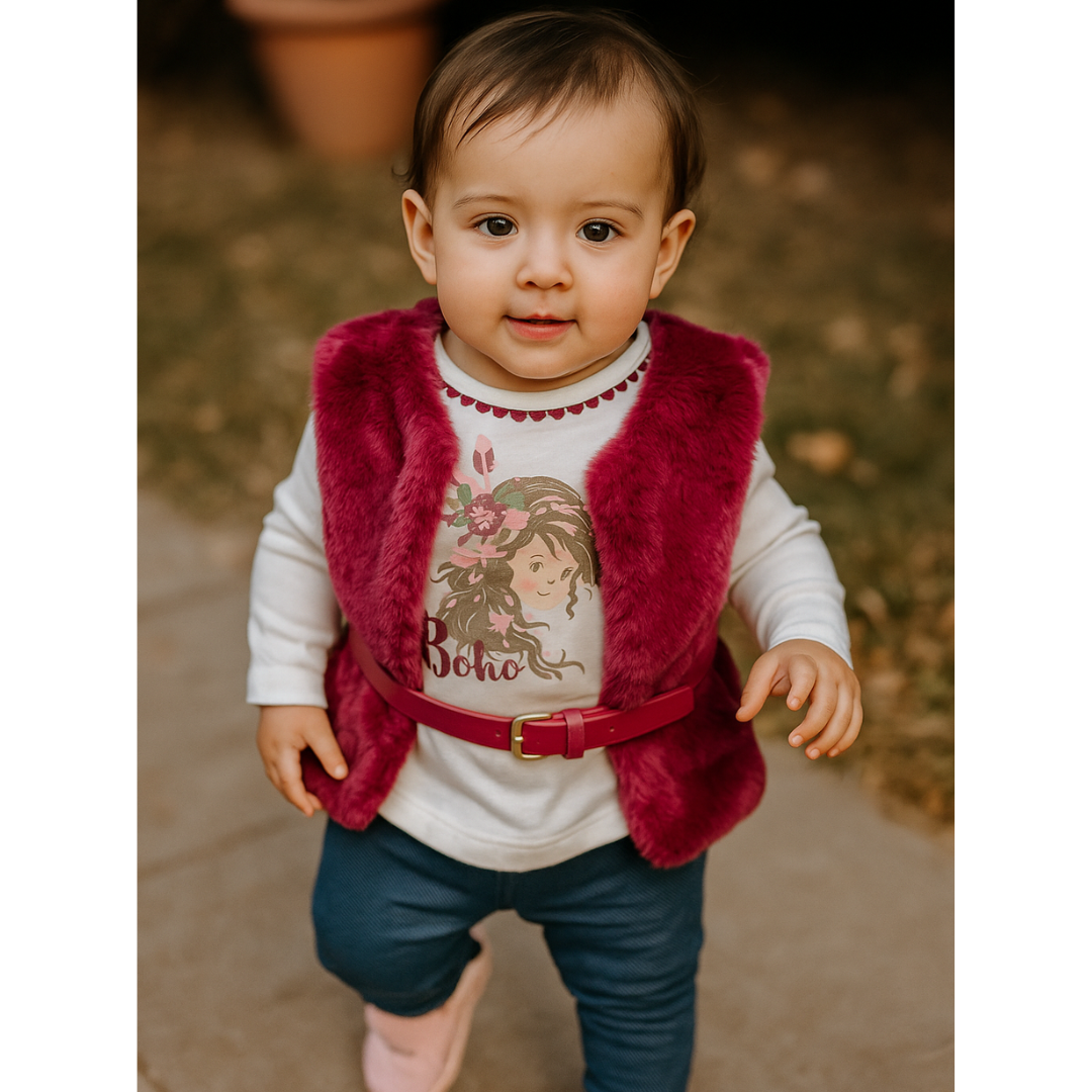 Conjunto 3 piezas 100% algodón abrigado para bebé niña - Diseño Juliet