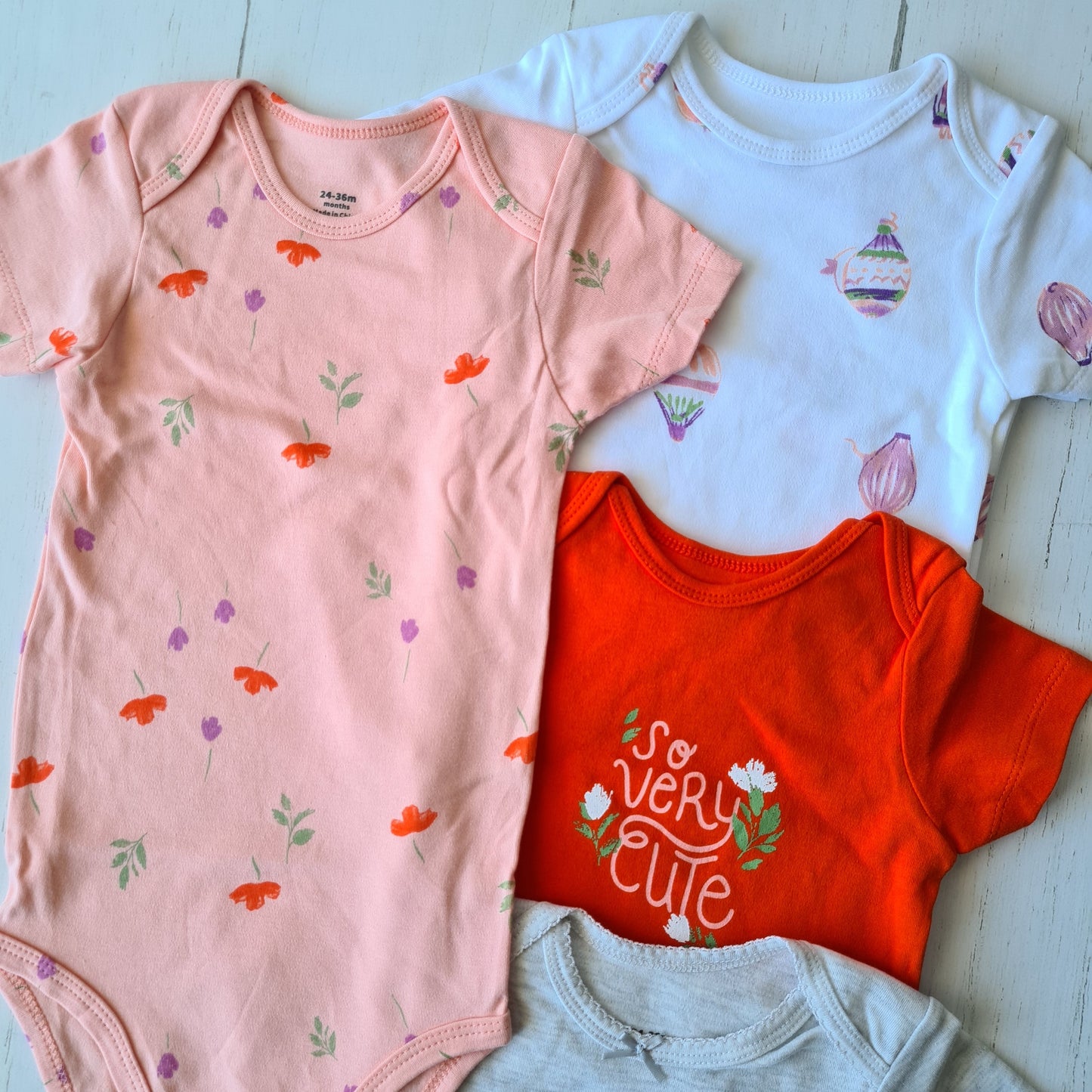🐼 Pack 4 bodies algodón niña