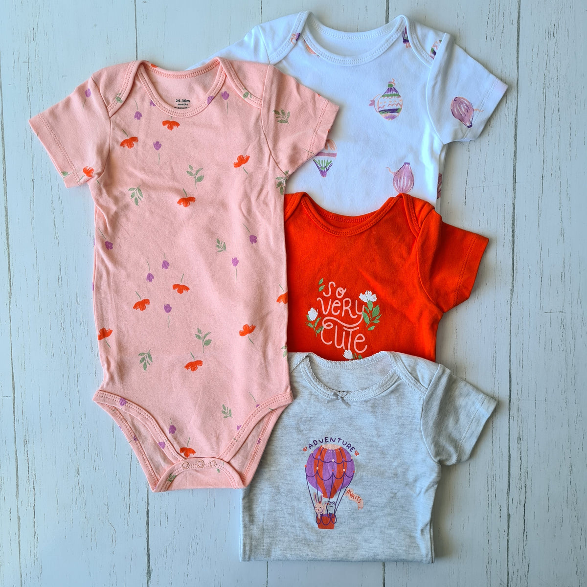 🐼 Pack 4 bodies algodón niña