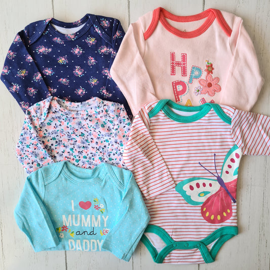🐼 Pack 5 bodies algodón niña