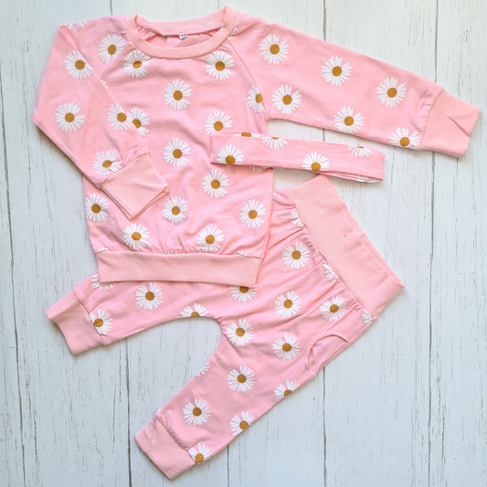 Conjunto 2 piezas algodón floreado rosa