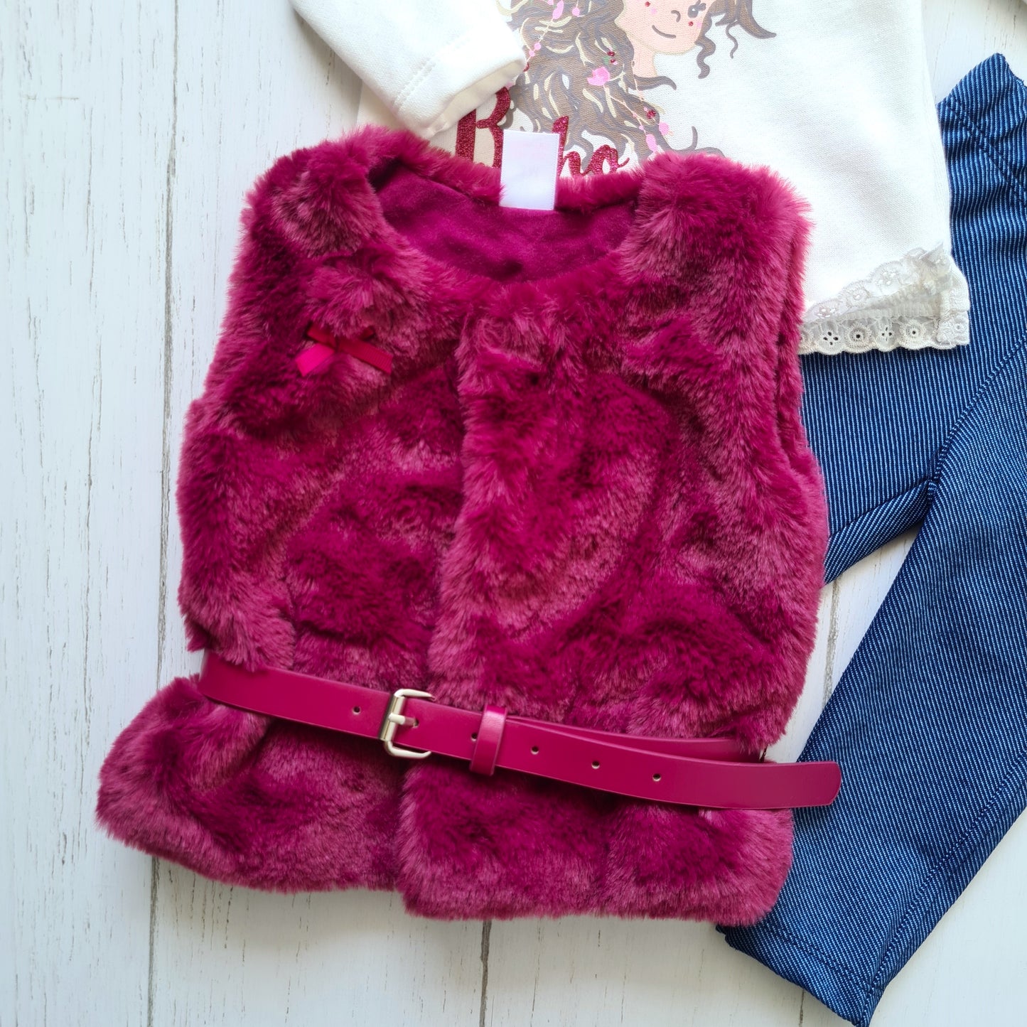 Conjunto 3 piezas 100% algodón abrigado para bebé niña - Diseño Juliet