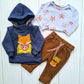 Conjunto 3 piezas 100% algodón abrigado para bebé niño - Diseño zorrito
