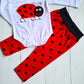 Conjunto 3 piezas 100% algodón fresco para bebé - Modelito chinita rojo