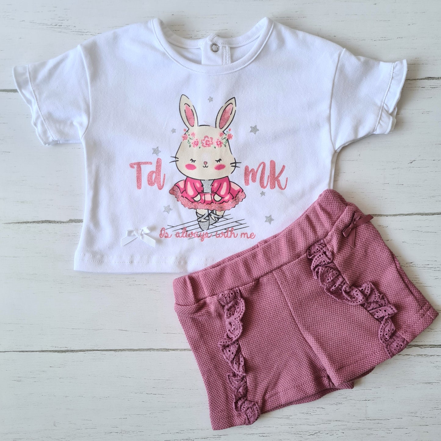 Conjunto 2 piezas 100% algodón para bebé y niñas - ¡Últimos disponibles!