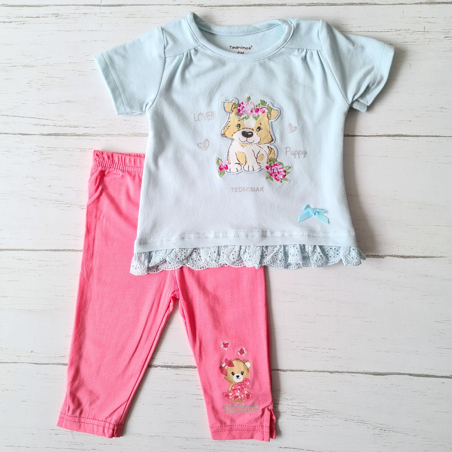 Conjunto 2 piezas 100% algodón para bebé y niñas - ¡Últimas unidades!