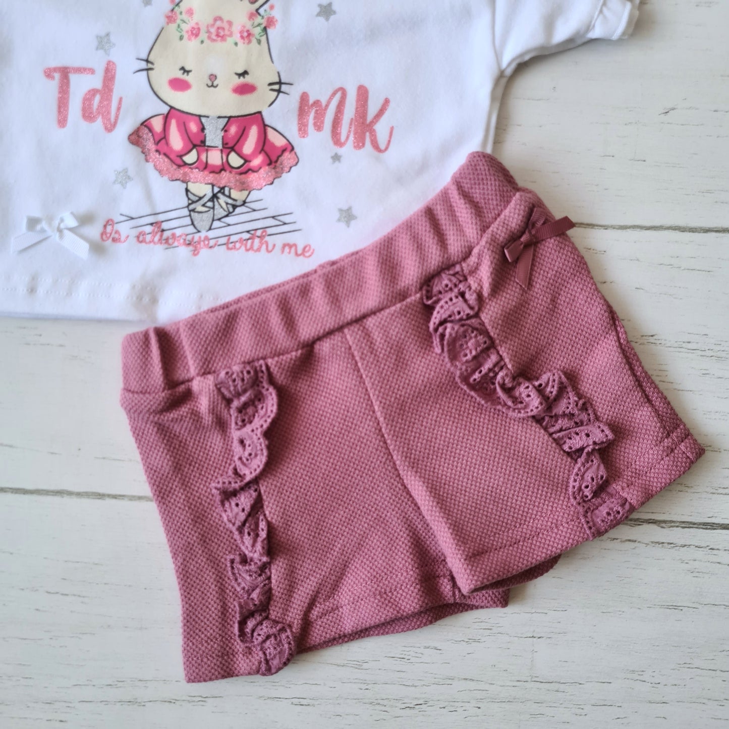Conjunto 2 piezas 100% algodón para bebé y niñas - ¡Últimos disponibles!