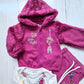Conjunto 3 piezas 100% algodón abrigado para bebé nena - Diseño flor