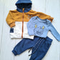 Conjunto 3 piezas algodón abrigado nene