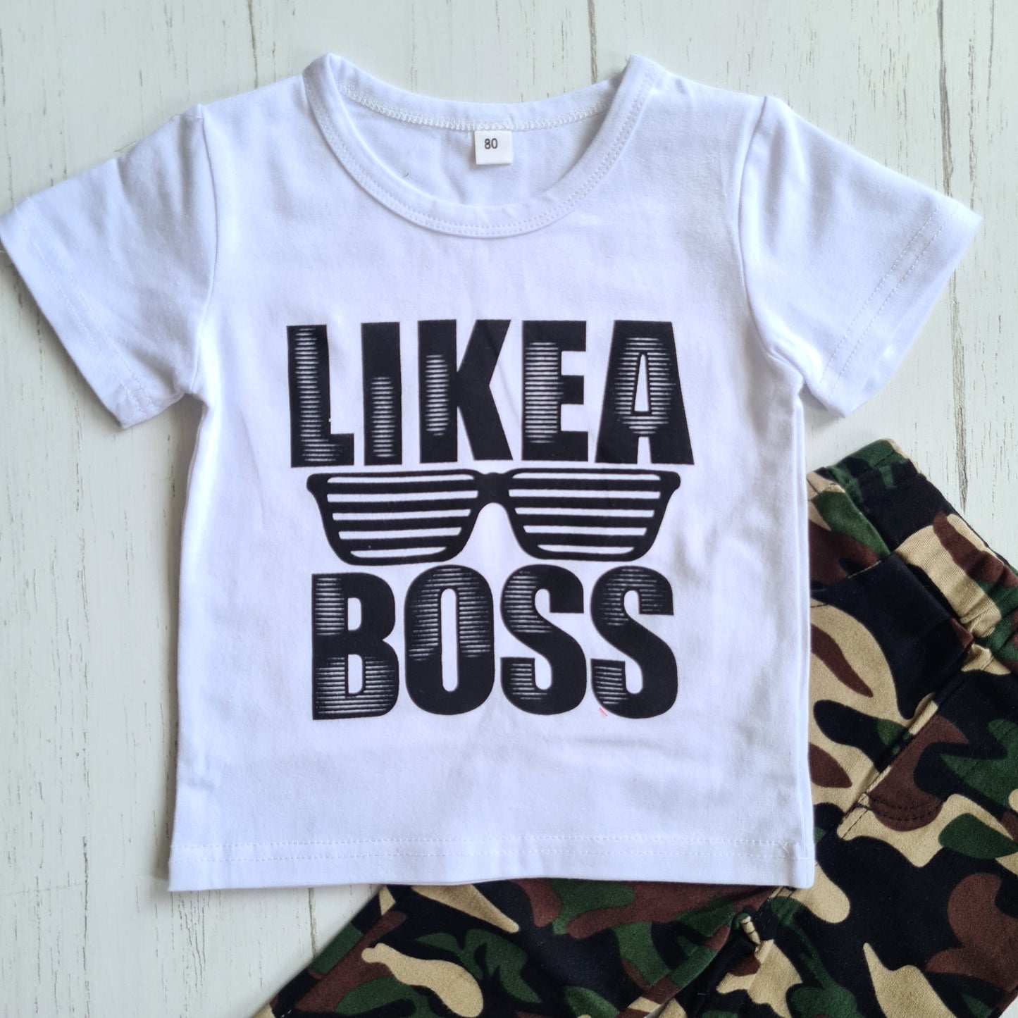 Conjunto 2 piezas algodón para bebé niño - Diseño camuflado