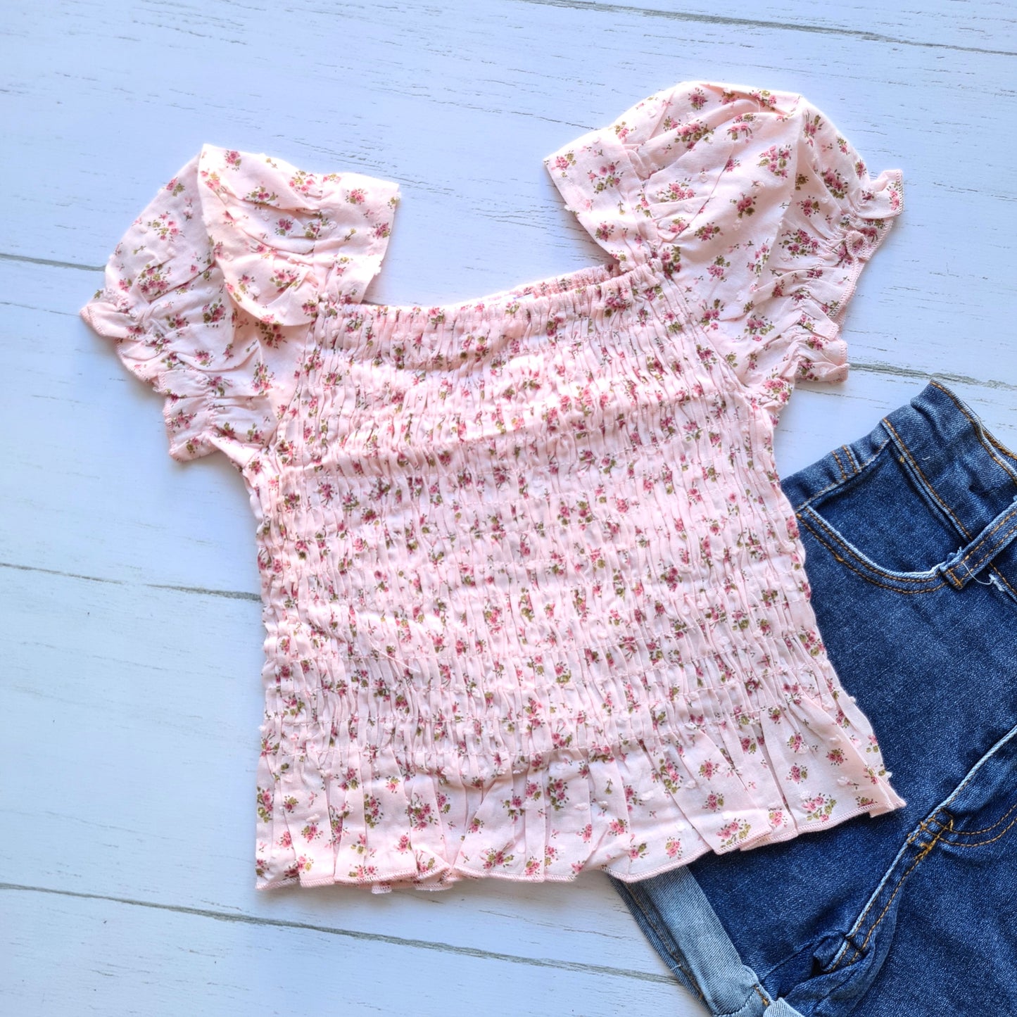 Conjunto 2 piezas algodón para niña - Diseño floreado