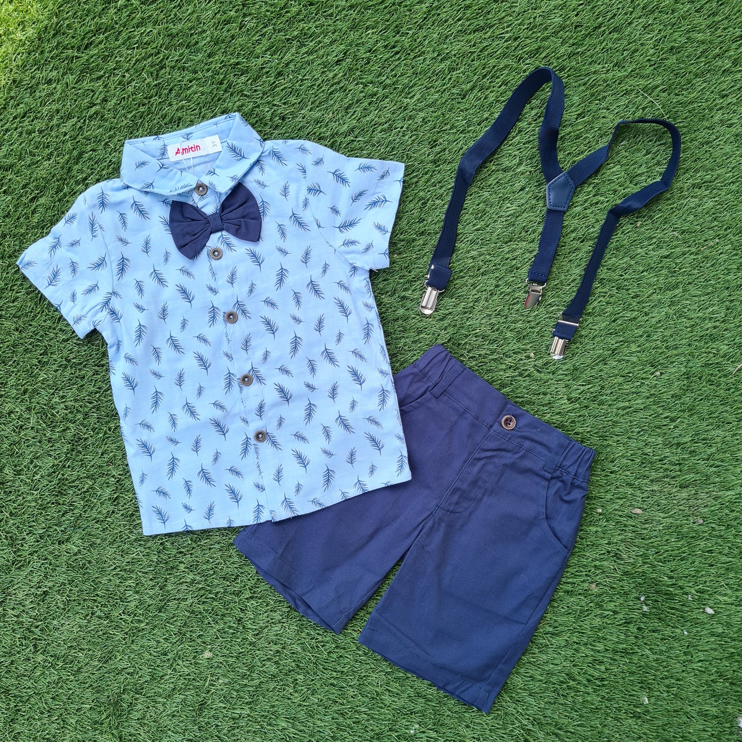Conjunto 3 piezas para niño - Modelito con tirantes