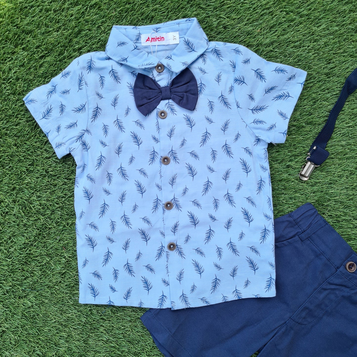Conjunto 3 piezas para niño - Modelito con tirantes