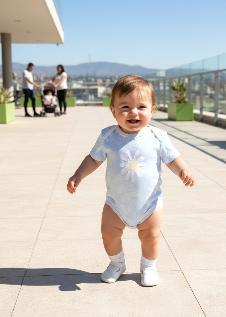 Set de 5 bodies manga corta 100% algodón para bebé - ¡Últimos en stock!