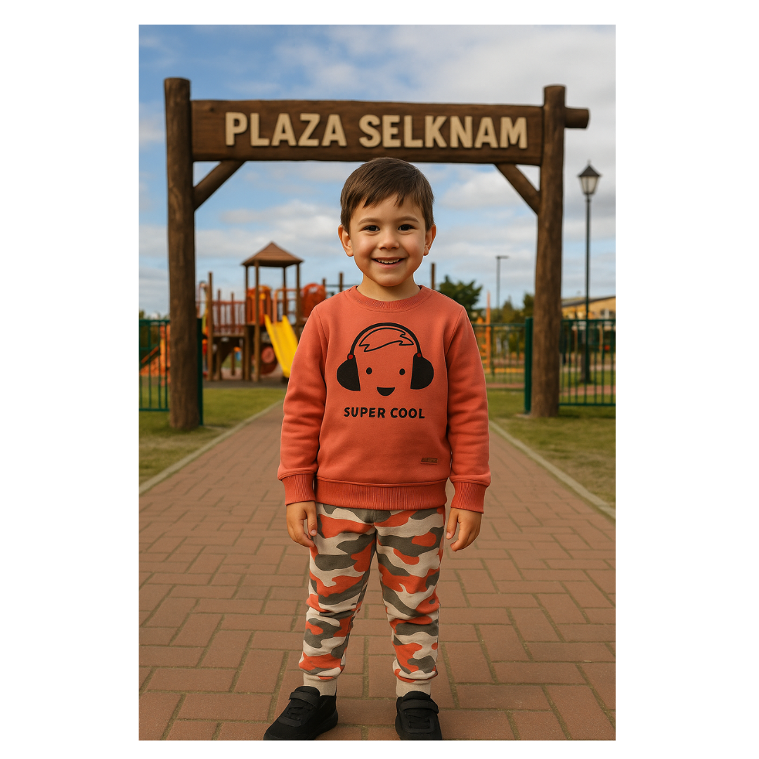Conjunto 2 piezas 100% algodón abrigado para niño - ¡Últimos disponibles en stock!