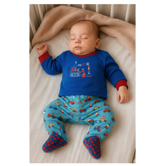 Pijama polar tractor azul - ¡Último en stock!