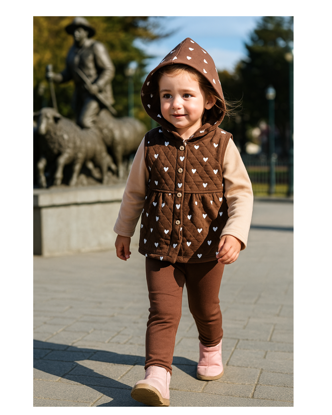 Conjunto 3 piezas 100% algodón abrigado para niña - ¡Últimos disponibles en stock!