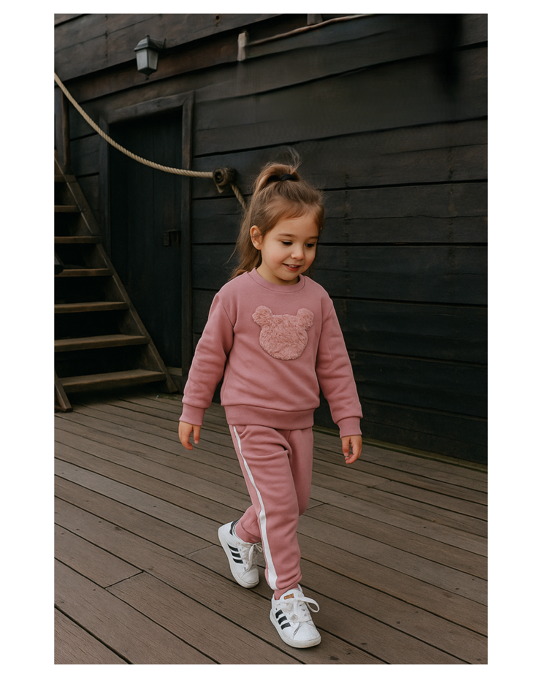 Conjunto 2 piezas 100%  algodón abrigado para niña -  ¡Últimos disponibles en stock!